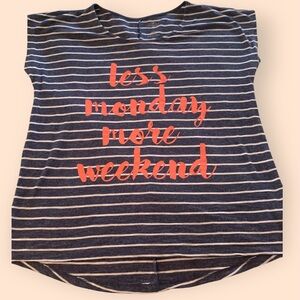 St. John's Bay Navy and White Striped Top, size Large , More Weekend 💥
